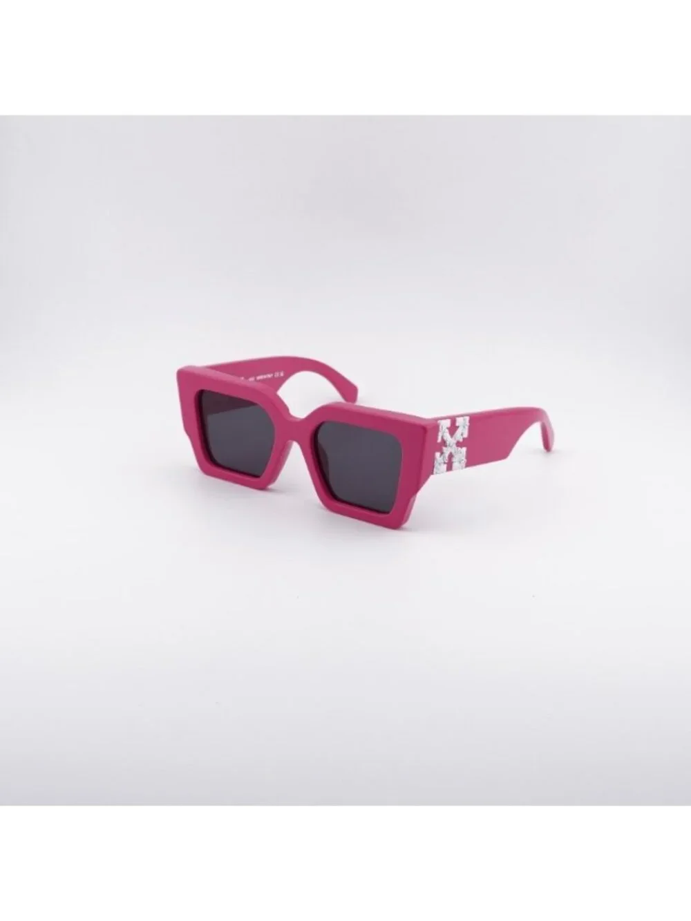 Off-White OERI003 6807 Sunglasses Pink Square Frame, Grey Lenses